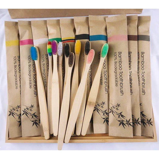 30-Pack Bamboo Soft Toothbrushes – Eco-Friendly & Reusable