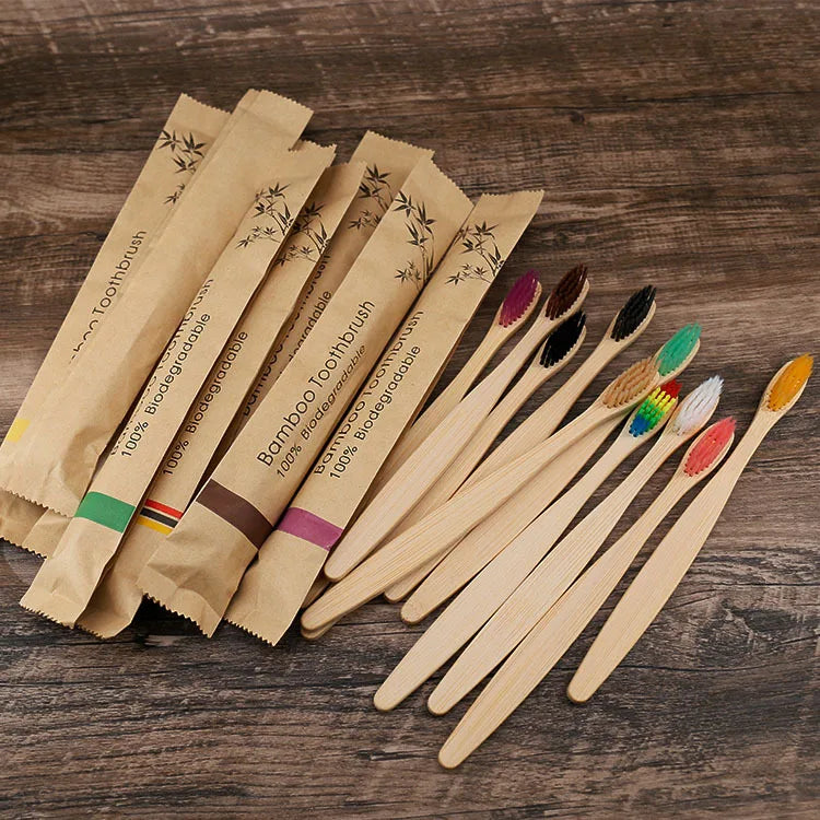 30-Pack Bamboo Soft Toothbrushes – Eco-Friendly & Reusable