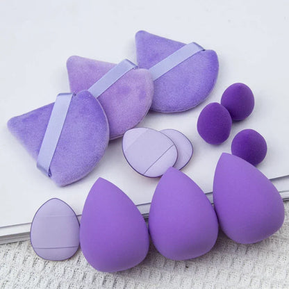 12Pcs Velvet Triangle Makeup Puffs Set
