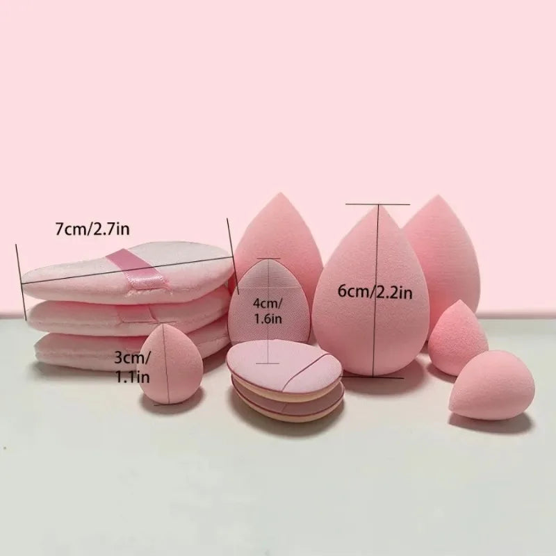 12Pcs Velvet Triangle Makeup Puffs Set