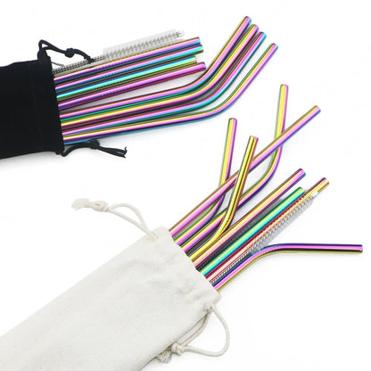 Colorful Stainless Steel Straw Set