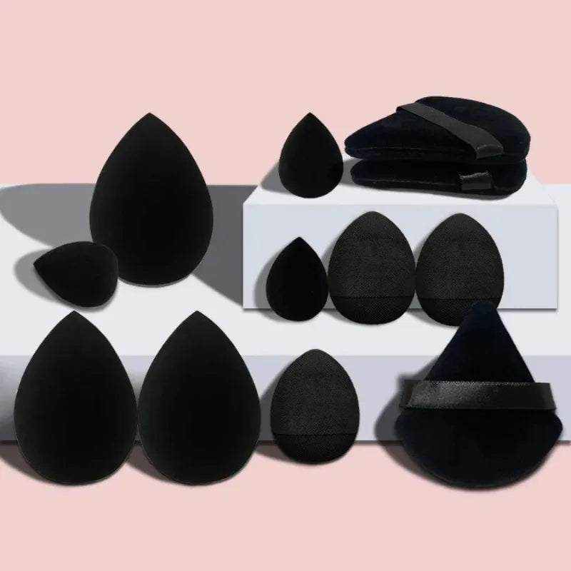 12Pcs Velvet Triangle Makeup Puffs Set