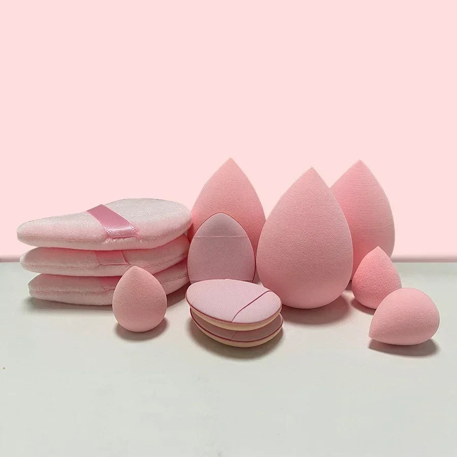 12Pcs Velvet Triangle Makeup Puffs Set