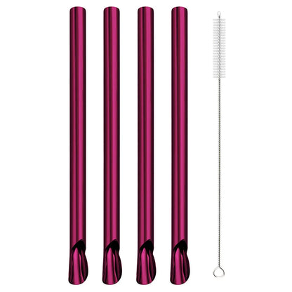 5pcs Reusable Bubble Tea Spoon Straws