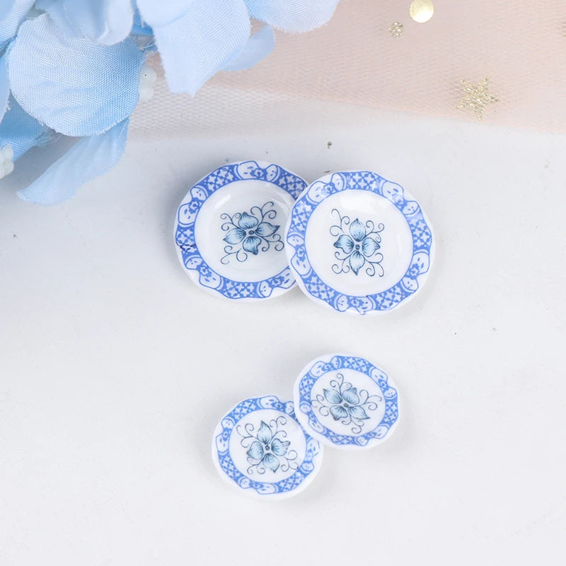 Mini Dollhouse Porcelain Tea Set (15 Pcs)