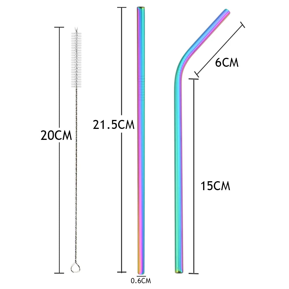 Colorful Stainless Steel Straw Set
