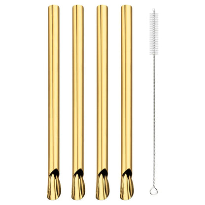 5pcs Reusable Bubble Tea Spoon Straws