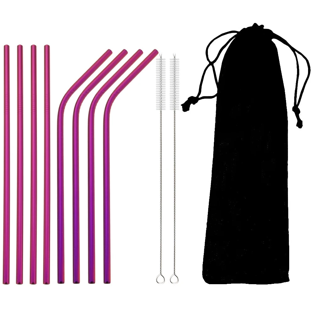 Colorful Stainless Steel Straw Set